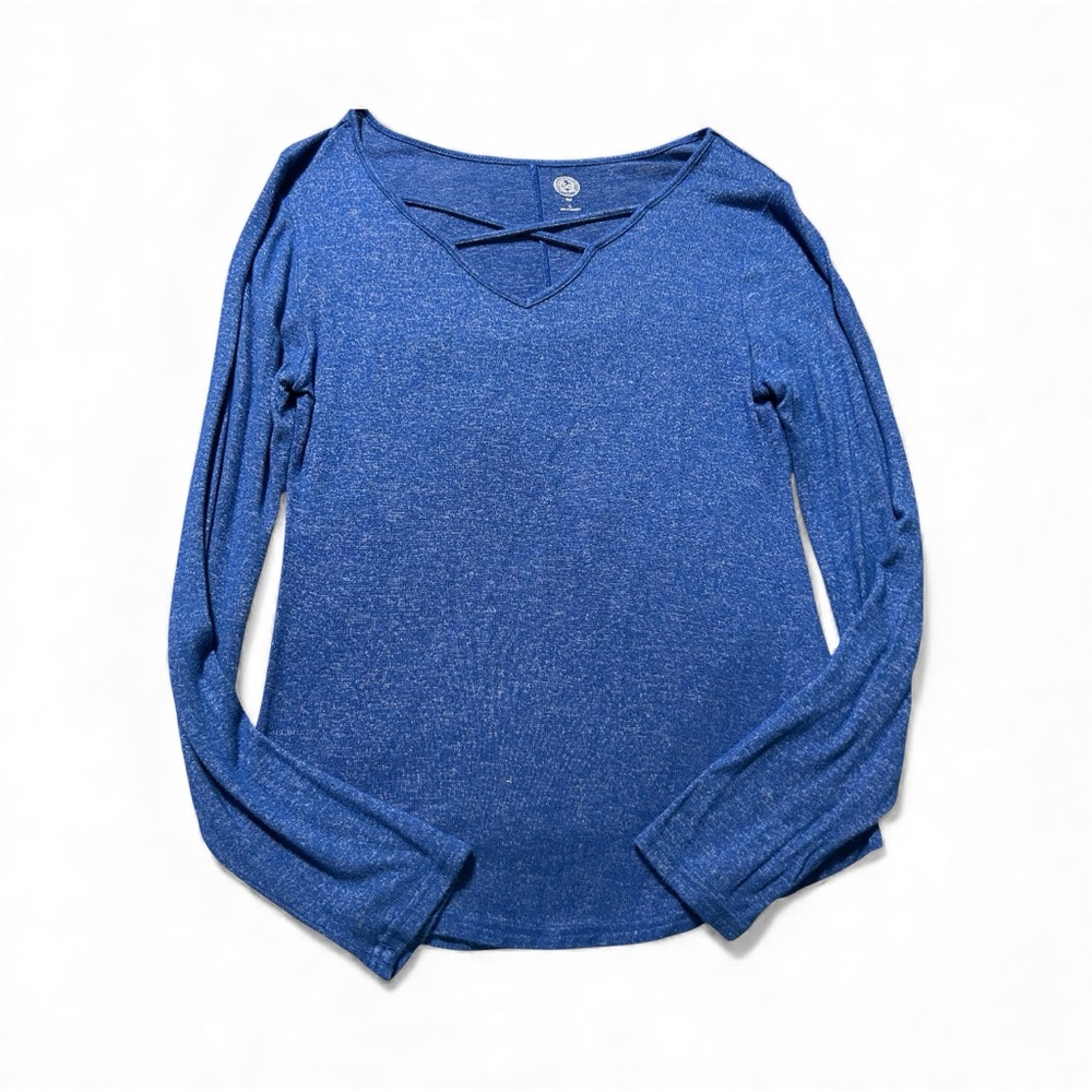 SO Women's Deep Blue V-Neck Blouse